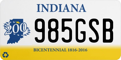 IN license plate 985GSB