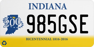IN license plate 985GSE