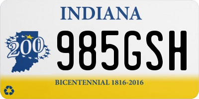 IN license plate 985GSH