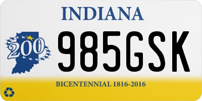 IN license plate 985GSK