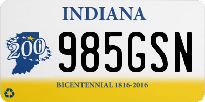 IN license plate 985GSN