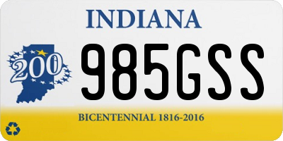 IN license plate 985GSS