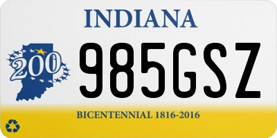 IN license plate 985GSZ