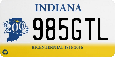 IN license plate 985GTL