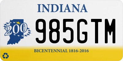 IN license plate 985GTM