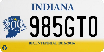 IN license plate 985GTO