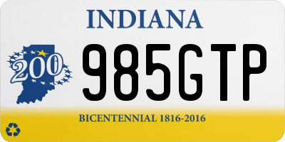 IN license plate 985GTP