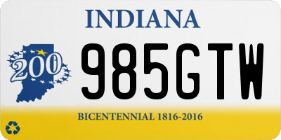 IN license plate 985GTW