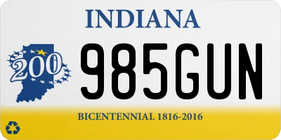 IN license plate 985GUN