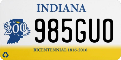 IN license plate 985GUO