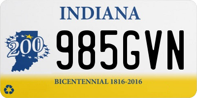 IN license plate 985GVN