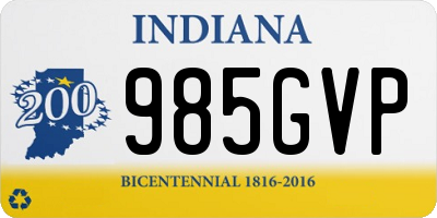 IN license plate 985GVP