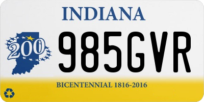 IN license plate 985GVR