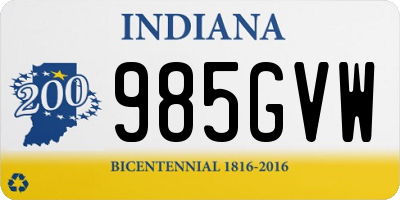 IN license plate 985GVW