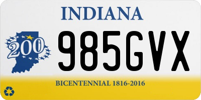 IN license plate 985GVX