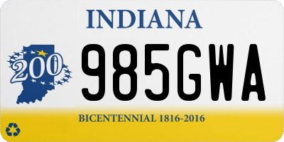 IN license plate 985GWA