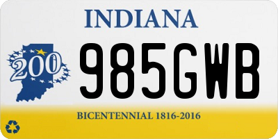 IN license plate 985GWB