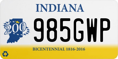 IN license plate 985GWP