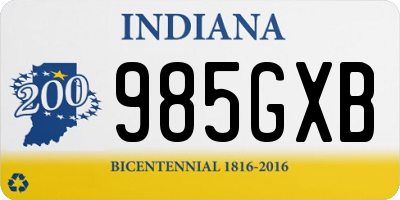 IN license plate 985GXB