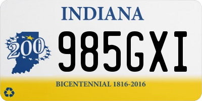 IN license plate 985GXI