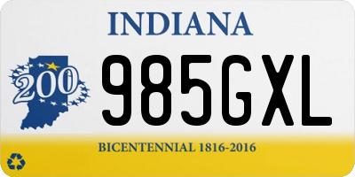 IN license plate 985GXL