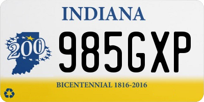 IN license plate 985GXP