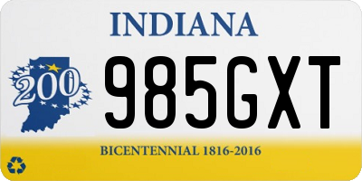 IN license plate 985GXT