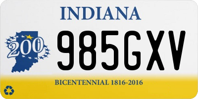 IN license plate 985GXV