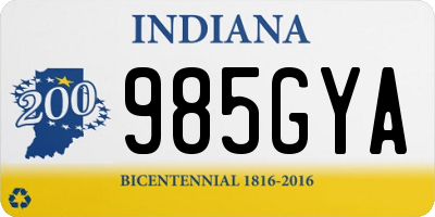 IN license plate 985GYA