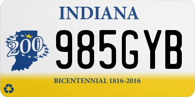 IN license plate 985GYB