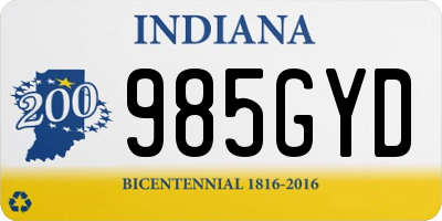 IN license plate 985GYD