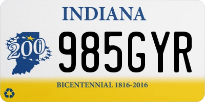 IN license plate 985GYR