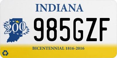 IN license plate 985GZF