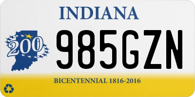 IN license plate 985GZN