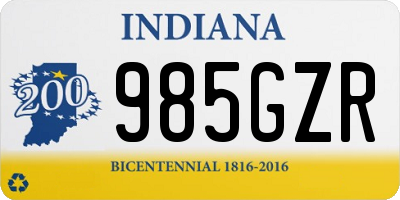 IN license plate 985GZR