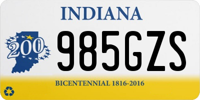 IN license plate 985GZS