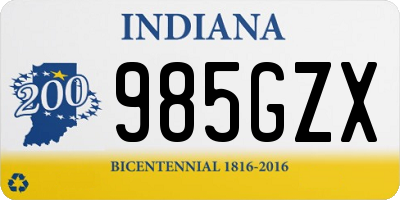 IN license plate 985GZX