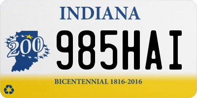 IN license plate 985HAI