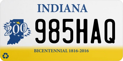 IN license plate 985HAQ