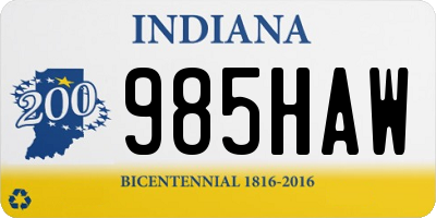 IN license plate 985HAW