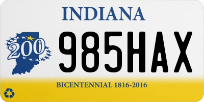 IN license plate 985HAX