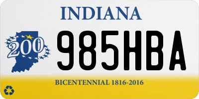 IN license plate 985HBA