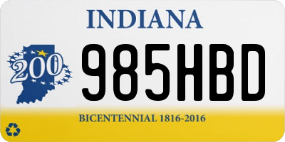 IN license plate 985HBD