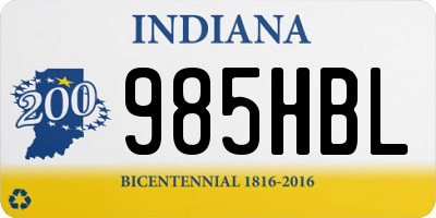 IN license plate 985HBL