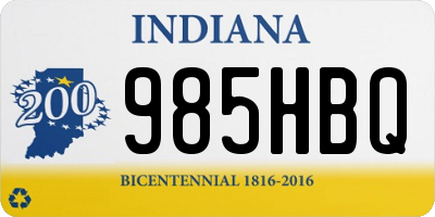 IN license plate 985HBQ