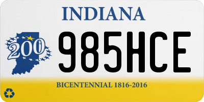 IN license plate 985HCE