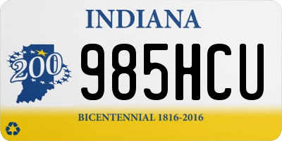 IN license plate 985HCU