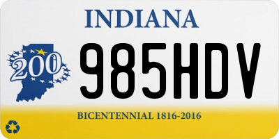 IN license plate 985HDV