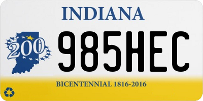IN license plate 985HEC