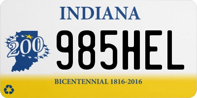 IN license plate 985HEL